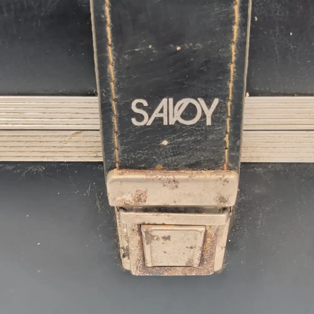 Savoy 8-Track Tape Carrying Case Black Faux Leather Holds 12 VTG 70s